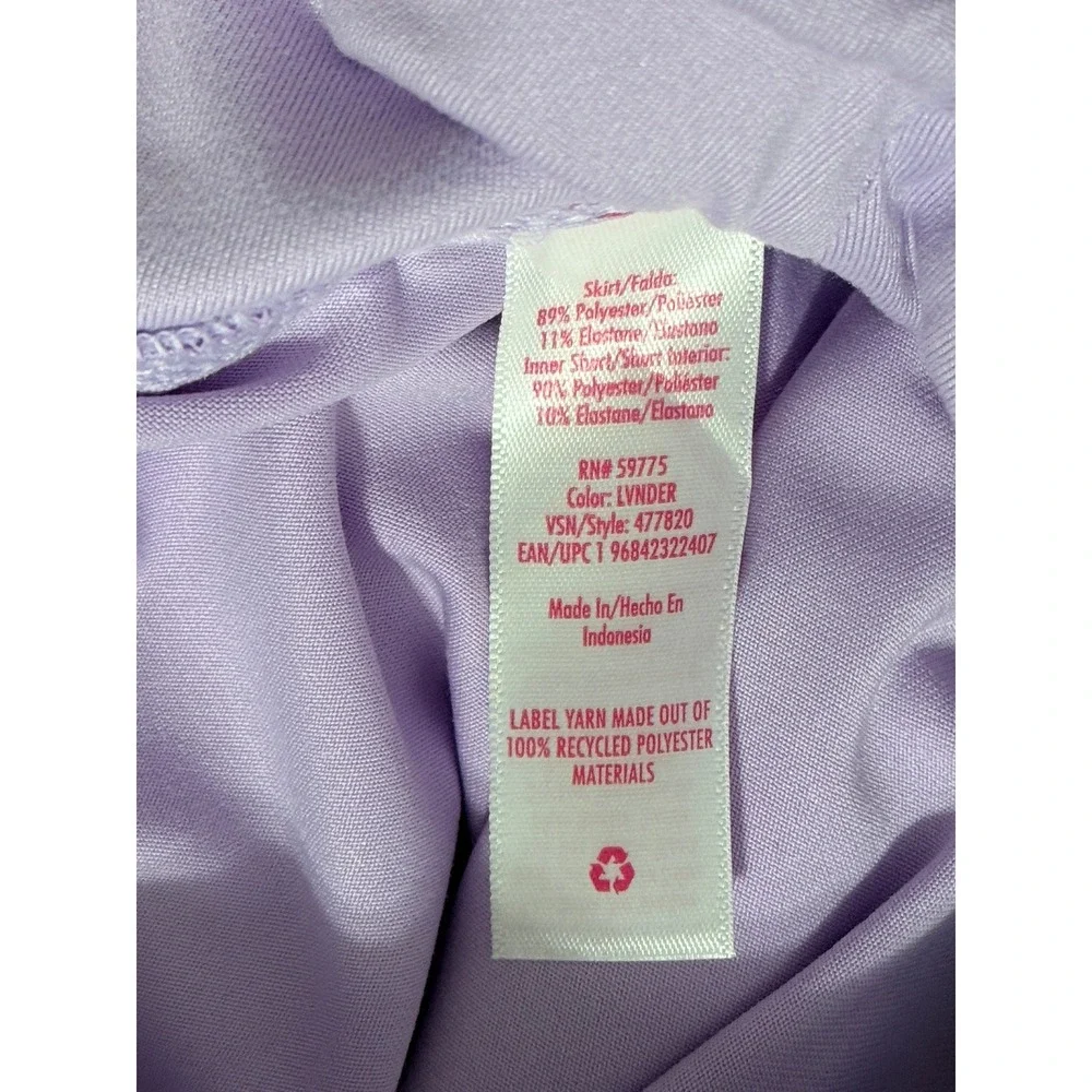 Justice Pleated Skirt Girls Size S 7/8 Lavender Built-in Short Athletic Skort